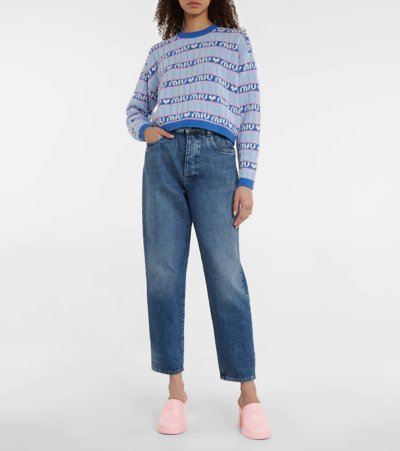 Miu Miu Logo Clogs In Rosa