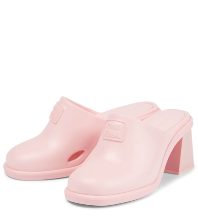 Miu Miu Logo Clogs In Rosa