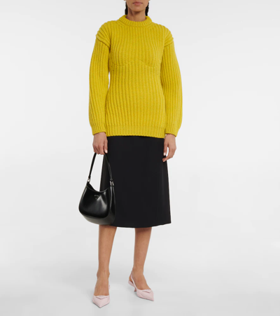 Prada Wool Sweater In Limone