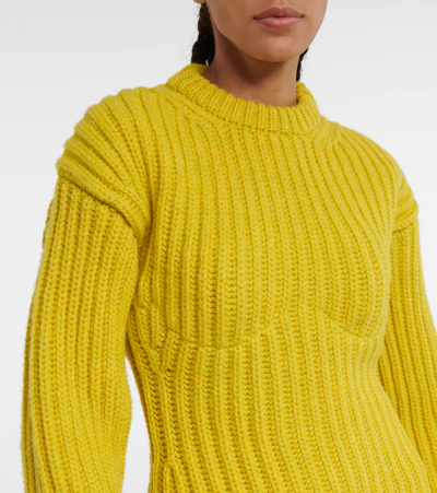 Prada Wool Sweater In Limone