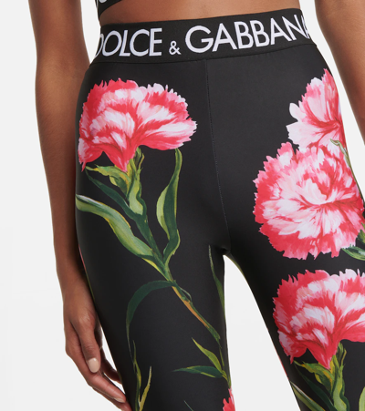 Shop Dolce & Gabbana Floral High-rise Leggings In Garofani Old