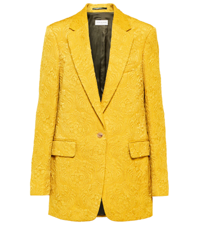 Shop Dries Van Noten Jacquard Blazer In Yellow