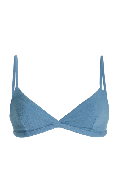 Shop Matteau Women's Triangle Bikini Top In Blue