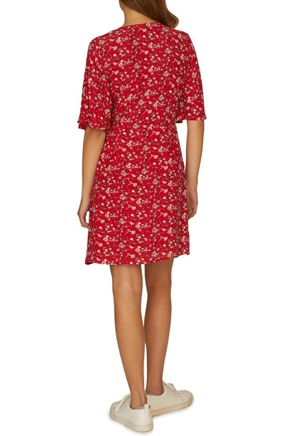 Sanctuary Girl On Fire Floral Print Wrap Dress In Simply Red
