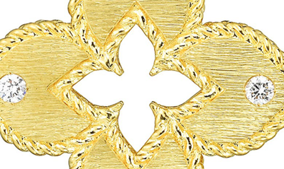 Roberto Coin 18k Yellow Gold Petite Venetian Princess Diamond Quatrefoil Stud Earrings In Yellow Gold
