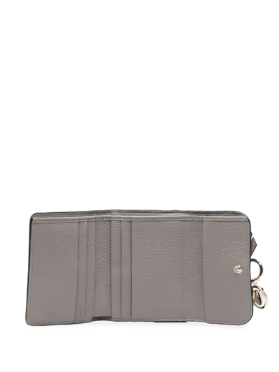 Shop Chloé Alphabet Tri-fold Wallet In Grey