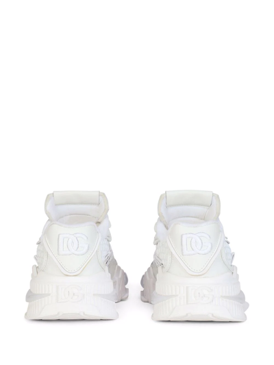 Dolce & Gabbana Dolce And Gabbana Woman's White Air Master Mix Of  Materials Sneakers In White