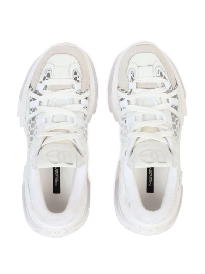 Dolce & Gabbana Dolce And Gabbana Woman's White Air Master Mix Of  Materials Sneakers In White