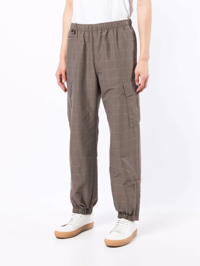 Shop Undercover Check-pattern Track Pants In Braun