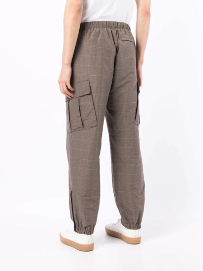 Shop Undercover Check-pattern Track Pants In Braun