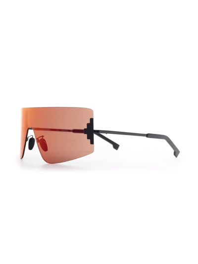 Shop Marcelo Burlon County Of Milan Bolax Shield Sunglasses In Red