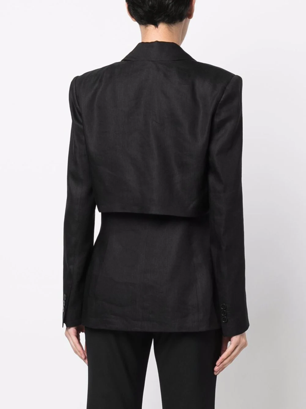 Alberta Ferretti tied-waist double-breasted blazer - Black