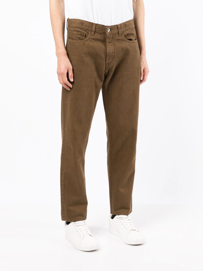 Shop Ymc You Must Create Tearaway Straight-leg Jeans In Brown