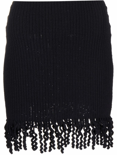 Shop Dion Lee Wave Crochet Mini Skirt In Schwarz