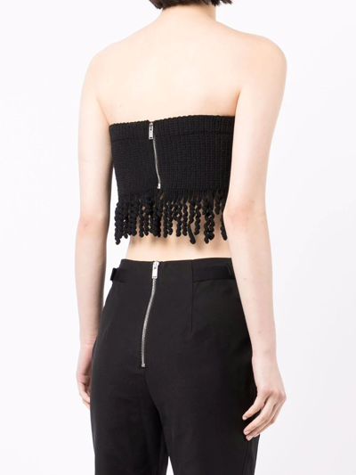 Shop Dion Lee Wave Crochet Bandeau Top In Schwarz