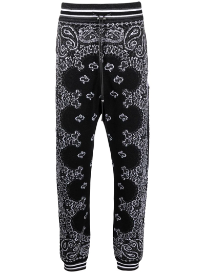 Shop Amiri Bandana B-ball Jacquard Track Pants In Schwarz