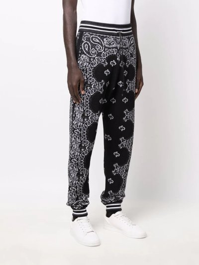 Shop Amiri Bandana B-ball Jacquard Track Pants In Schwarz