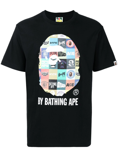 Shop A Bathing Ape Logo-print T-shirt In Black