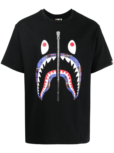 Shop A Bathing Ape Shark Graphic-print T-shirt In Black