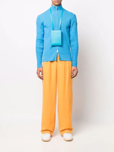 Shop Jacquemus Wide-leg Tailored Trousers In Orange