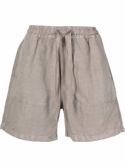 Shop President's Drawstring Cotton-linen Blend Shorts In Nude