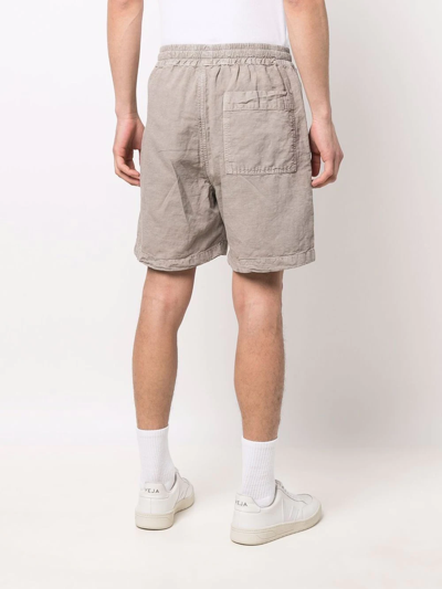 Shop President's Drawstring Cotton-linen Blend Shorts In Nude