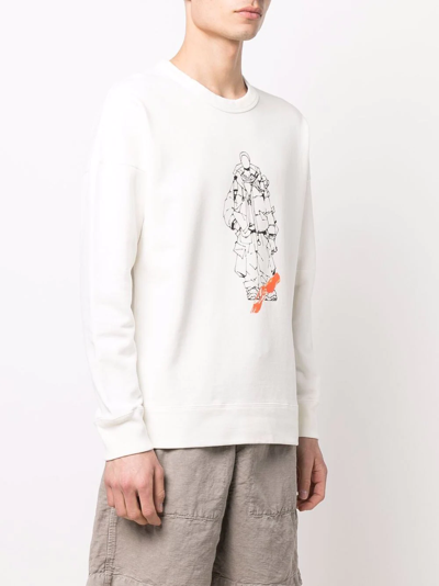 Shop Ten C Graphic-print Sweatshirt In Weiss
