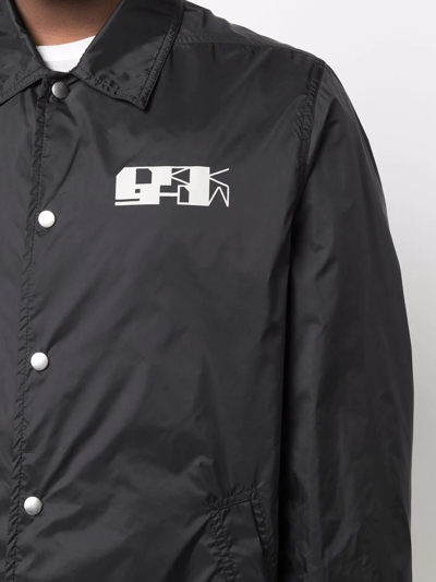 Shop Rick Owens Drkshdw Logo-print Snap Front Jacket In Schwarz