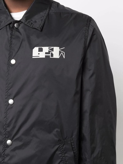Rick Owens Drkshdw Logo Print Recycled Nylon Jacket In Schwarz