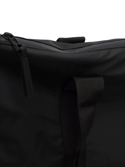 Rains Womens 01 Black Brand-tab Coated-shell Tote Bag In Schwarz