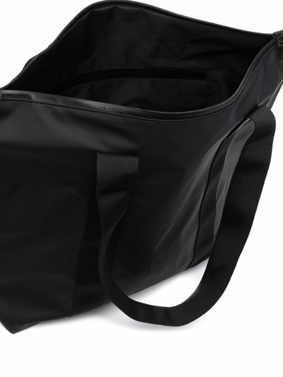 Rains Womens 01 Black Brand-tab Coated-shell Tote Bag In Schwarz