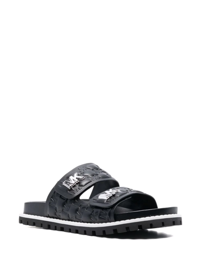 Shop Michael Michael Kors Stark Debossed-logo Sandals In Schwarz