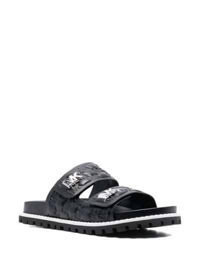 Michael Michael Kors Stark Debossed-logo Sandals In Schwarz