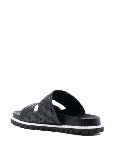 Michael Michael Kors Stark Debossed-logo Sandals In Schwarz