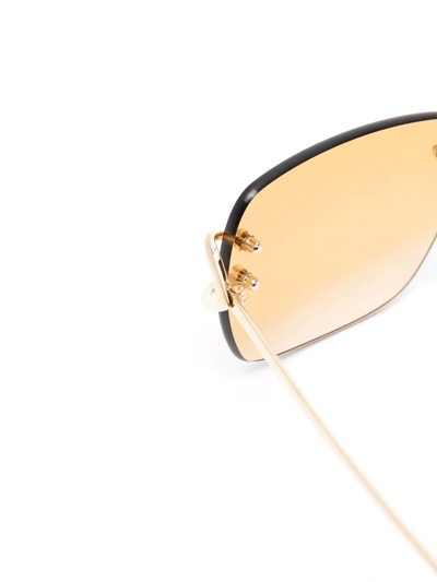 Shop Cartier Square-frame Sunglasses In Gold