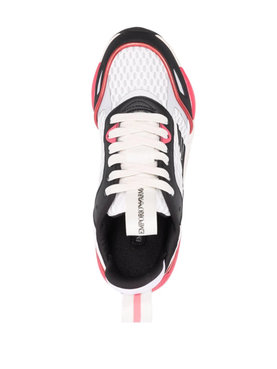 Shop Emporio Armani Panelled Low-top Trainers In Schwarz