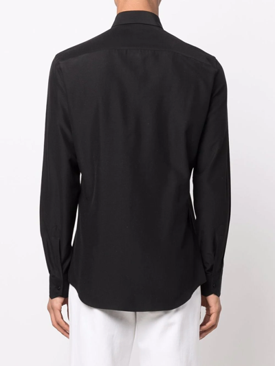 Fendi Logo-patch Button-up Shirt In Schwarz