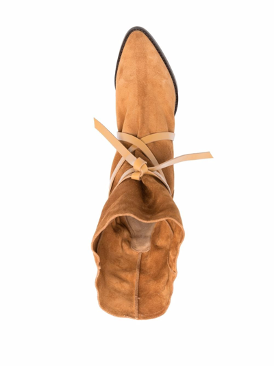 Shop Isabel Marant Wrap Suede Boots In Braun