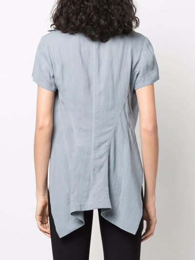 Shop Yohji Yamamoto Open-front Linen Jacket In Blue