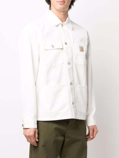 Shop Carhartt Logo-patch Shirt Jacket In Weiss