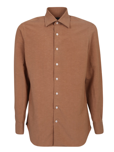 Shop Lardini Classic Shirt In Brown