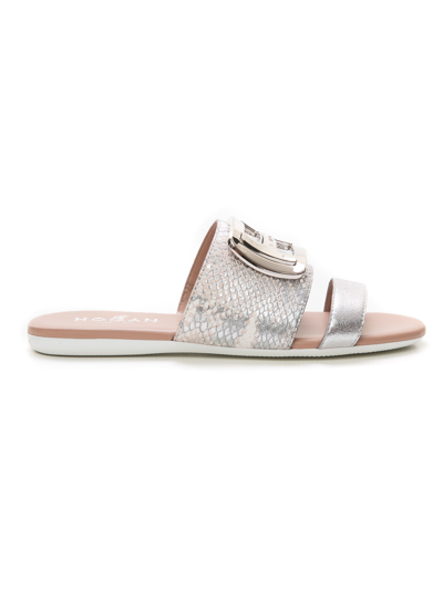 Shop Hogan Valencia Sandals Silver  Woman