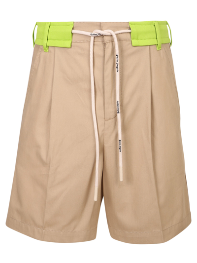 Shop Palm Angels Drawstring Tailored Shorts In White
