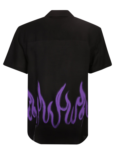 Shop Vision Of Super Flame Print Shirt In Black