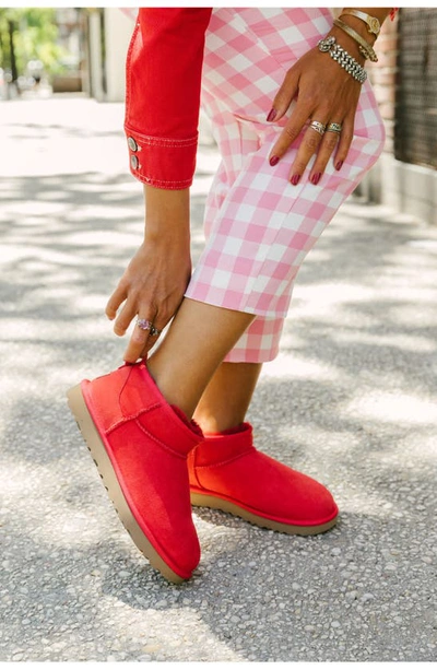 Shop Ugg Ultra Mini Classic Boot In Ribbon Red