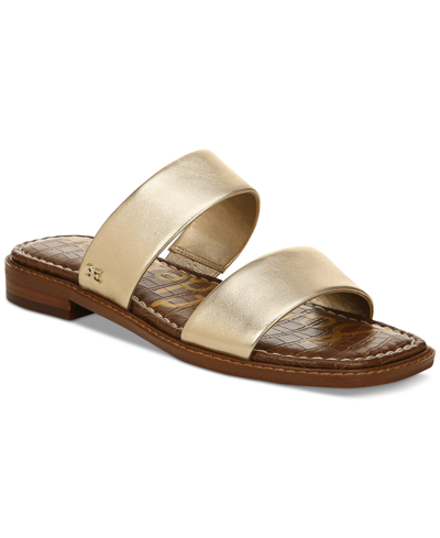 Shop Sam Edelman Women's Haydee Strappy Slide Sandals In Gold Leaf Metallic
