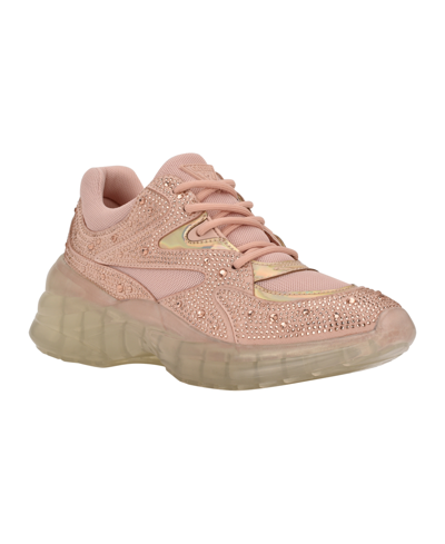 Guess Women's Circa Lace-up Embellished Sneakers Women's Shoes In  Blush/gold-tone | ModeSens