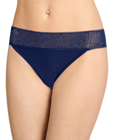 Shop Jockey Women's Soft Touch Lace Thong Underwear In Just Past Midnight