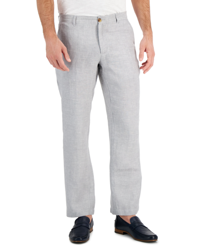 Shop Club Room Men's 100% Linen Pants, Created For Macy's In Grey Slate