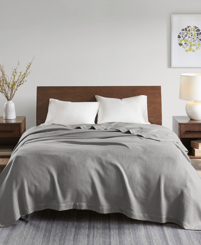 Madison Park Egyptian Cotton Blanket, Full/queen Bedding In Grey